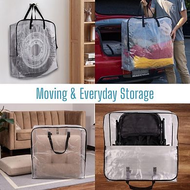 Great Ambitions 5 Pack 30 Inch Wreath Storage Bags - Clear Garland Organizer for Moving & College