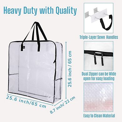 Great Ambitions 5 Pack 30 Inch Wreath Storage Bags - Clear Garland Organizer for Moving & College