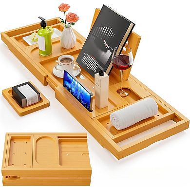 KSIZUIS Expandable Bathtub Tray Caddy