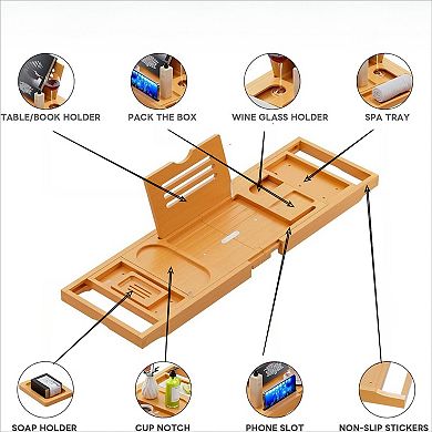 KSIZUIS Expandable Bathtub Tray Caddy