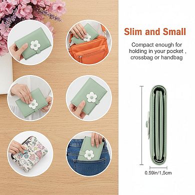 ZUQIETA Cute Leather Trifold Wallet RFID Blocking, Small with ID Window & Animal Pattern