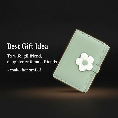 ZUQIETA Cute Leather Trifold Wallet RFID Blocking, Small with ID Window & Animal Pattern