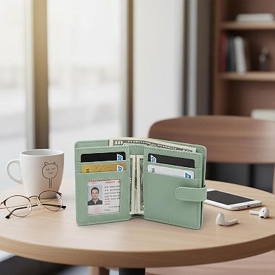 ZUQIETA Cute Leather Trifold Wallet RFID Blocking, Small with ID Window & Animal Pattern