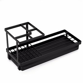KSIZUIS Matte Black Carbon Steel Toothbrush & Toothpaste Holder for Countertop & Shower