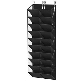 30 Pairs Over the Door Shoe Organizer, Clear Pockets Hanging Shoe Storage for Closet, 10 tier