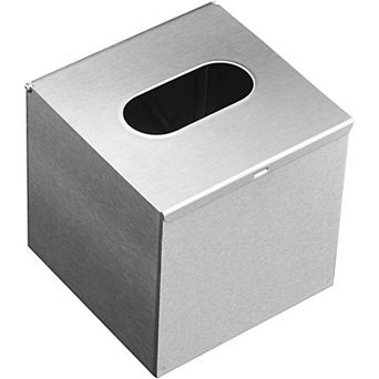 KSIZUIS Brushed Nickel Square Stainless Steel Tissue Box Cover - 5" for Bathroom & Bedroom