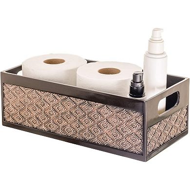 KSIZUIS Decorative Brown Toilet Paper Storage Basket - Modern Bathroom Counter & Tank Organizer
