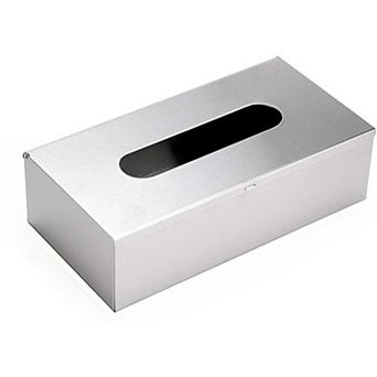 KSIZUIS Brushed Nickel Rectangular Stainless Steel Tissue Box Cover - Modern for Bedroom & Bathroom
