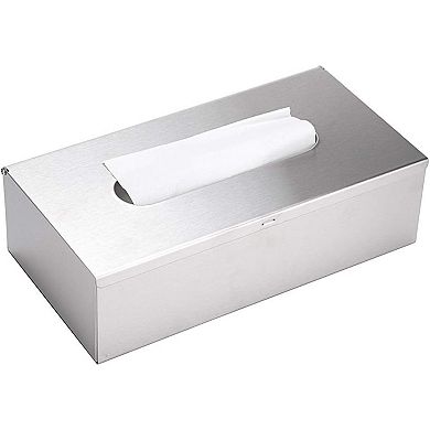 KSIZUIS Brushed Nickel Rectangular Stainless Steel Tissue Box Cover - Modern for Bedroom & Bathroom