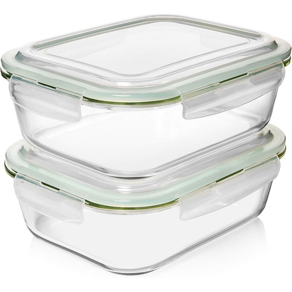 Great Ambitions 2-Pack 80 Oz Glass Food Storage Containers, Airtight ...