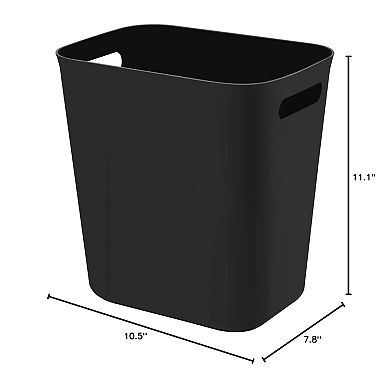 KSIZUIS Black 3.5 Gallon Plastic Trash Can for Bathroom, Kitchen & Office Use