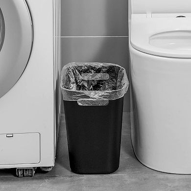 KSIZUIS Black 3.5 Gallon Plastic Trash Can for Bathroom, Kitchen & Office Use