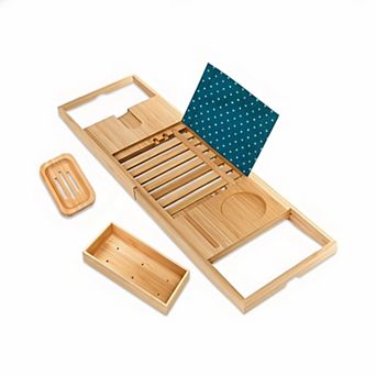KSIZUIS Expandable High-Grade Bathtub Tray Storage Box