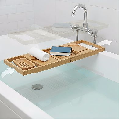 KSIZUIS Expandable High-Grade Bathtub Tray Storage Box
