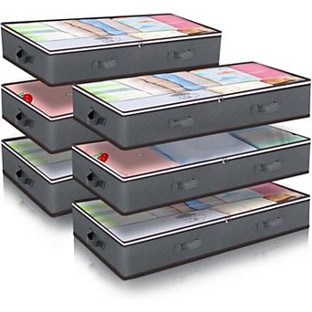 90L Under Bed Storage Containers, 6 Pack Underbed Closet Storage Organizer System, Moving Bags