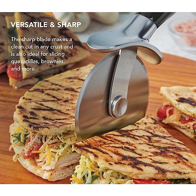 Ultra-Sharp 9-Inch Pizza Wheel! Built-in Finger Guard & Dishwasher Safe for Easy Slicing