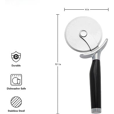 Ultra-Sharp 9-Inch Pizza Wheel! Built-in Finger Guard & Dishwasher Safe for Easy Slicing