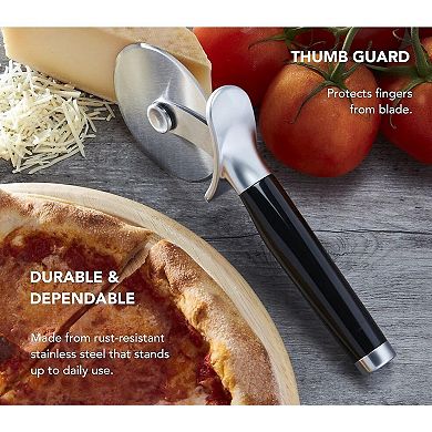 Ultra-Sharp 9-Inch Pizza Wheel! Built-in Finger Guard & Dishwasher Safe for Easy Slicing