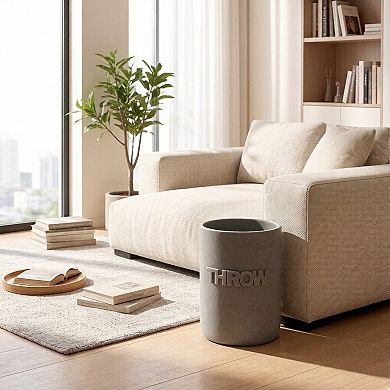 KSIZUIS Embossed Resin Countertop Wastebasket for Home
