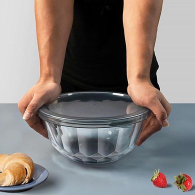 Great Ambitions 5-Pack Thick Glass Mixing Bowls with Airtight Lids, Dishwasher Safe