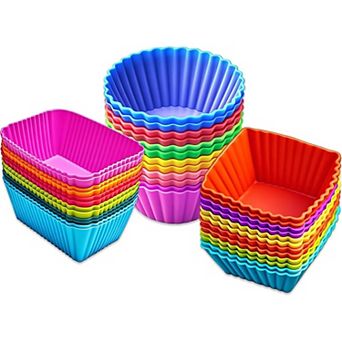36 Pack Silicone Cupcake Liners Muffin Baking Cups Liners Reusable Non