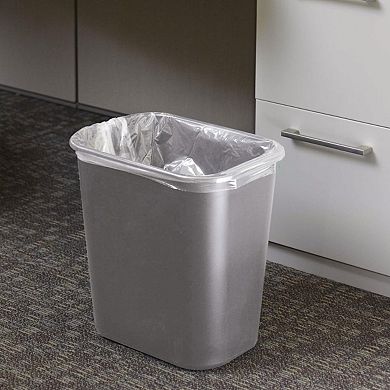 KSIZUIS Gray Plastic 7-Gallon Resin Trash Can for Under Desk & Office Use