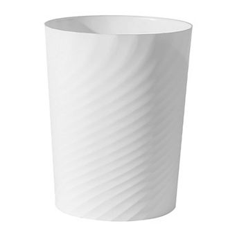 KSIZUIS White 1.8 Gallon Plastic Trash Can for Bathroom, Kitchen & Office Use