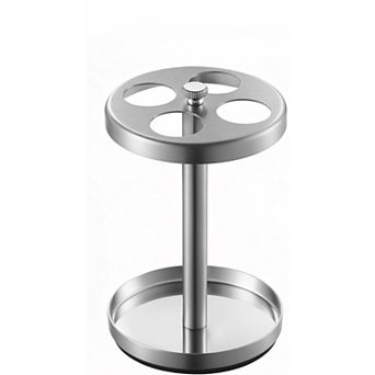 KSIZUIS Brushed Stainless Steel Toothbrush Holder -4 Ventilated Slots for Brushes & Razor, Rustproof