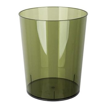 KSIZUIS Clear & Green 1.5 Gallon Round Plastic Trash Can for Bathroom & Office.