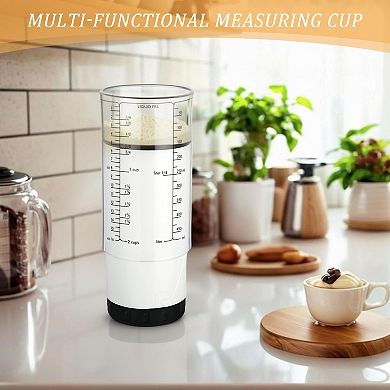 Adjustable measuring cup set for liquids and dry ingredients