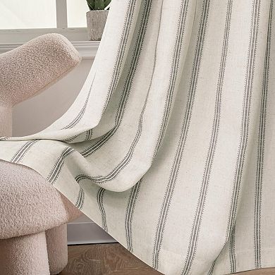 DriftAway Farmhouse Linen Blackout Curtains for Living Room Striped Lined Grommet Rustic Drapes