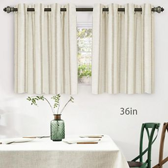 DriftAway Farmhouse Linen Blackout Curtains for Living Room Striped Lined Grommet Rustic Drapes
