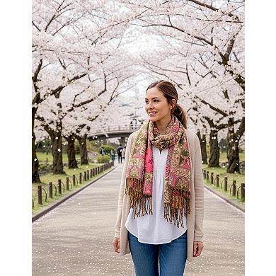 Elegant Paisley Floral Pashmina Shawl Wrap - Boho Rave Festival Travel Everyday Wear