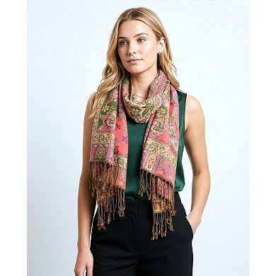Elegant Paisley Floral Pashmina Shawl Wrap - Boho Rave Festival Travel Everyday Wear