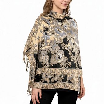 Elegant Paisley Floral Pashmina Shawl Wrap - Boho Rave Festival Travel Everyday Wear