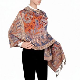Elegant Paisley Floral Pashmina Shawl Wrap - Boho Rave Festival Travel Everyday Wear