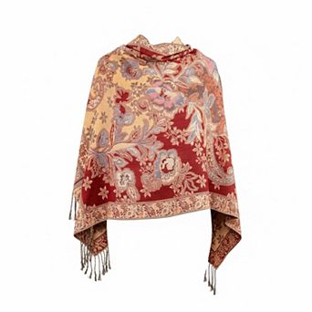 Elegant Paisley Floral Pashmina Shawl Wrap - Boho Rave Festival Travel Everyday Wear