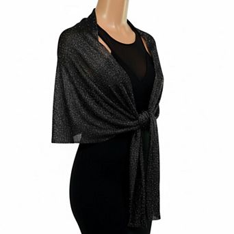 Sparkling Metallic Shawl Wrap for Evening Dresses Wedding Party Formal Events