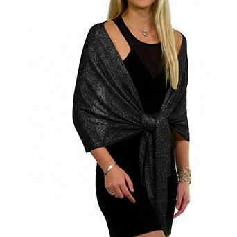 Sparkling Metallic Shawl Wrap for Evening Dresses Wedding Party Formal Events
