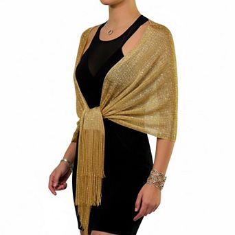Sparkling Metallic Shawl Wrap for Evening Dresses Wedding Party Formal Events