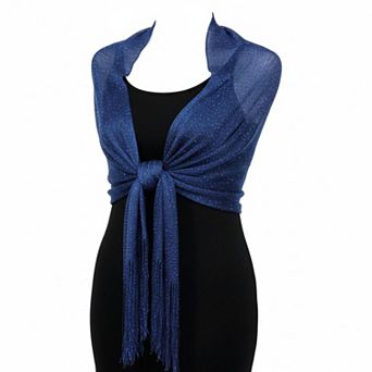 Sparkling Metallic Shawl Wrap for Evening Dresses Wedding Party Formal Events