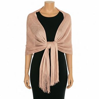 Sparkling Metallic Shawl Wrap for Evening Dresses Wedding Party Formal Events