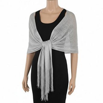 Sparkling Metallic Shawl Wrap for Evening Dresses Wedding Party Formal Events