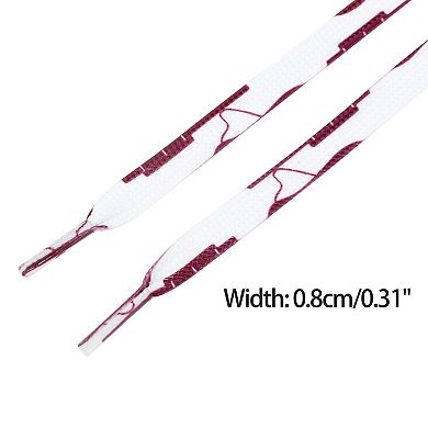 Women's Flat Irregular Color Blocks Shoelaces for Sneakers 2 Pairs 43.3"