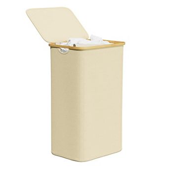 Laundry Hamper With Lid Large Tall Clothes Basket Handles Collapsible For Bedroom Bathroom Dorm Room