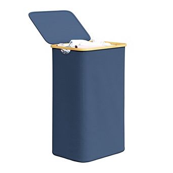 Laundry Hamper With Lid Large Tall Clothes Basket Handles Collapsible For Bedroom Bathroom Dorm Room