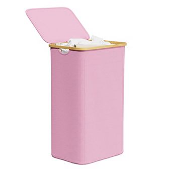 Laundry Hamper With Lid Large Tall Clothes Basket Handles Collapsible For Bedroom Bathroom Dorm Room