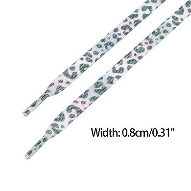 Women's Leopard Shoelaces Tie Dye Gradient for Sports Sneakers 2 Pairs 43.3"