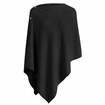 Women's Versatile Knitted Shawl Scarf Poncho Sweater Buttons Lightweight Spring Summer Fall Wraps