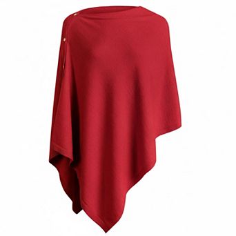 Women's Versatile Knitted Shawl Scarf Poncho Sweater Buttons Lightweight Spring Summer Fall Wraps
